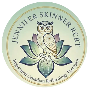 Jennifer Skinner RCRT logo — owl on a lotus